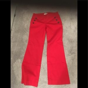 LOFT SAILOR PANTS RED SIZE 0P PETITE